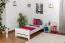 Kinderbett 90 x 200 cm | Massivholz: Buche | Weiß Lackiert Abbildung