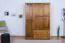 Kleiderschrank | 3 Drehtüren | 2 Schubladen | 5 Fächer | mit Kleiderstange | 135 cm breit | Massivholz | Farbe: Eiche Rustikal Abbildung