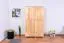 Kleiderschrank | 3 Drehtüren | 2 Schubladen | 4 Fächer | mit Kleiderstange | 123 cm breit | Massivholz | Farbe: Natur Abbildung