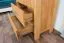 90 cm breiter Kleiderschrank mit 2 Türen, 4 Fächern und 2 Schubladen aus Massiv-Holz | Farbe: Natur | Tiefe: 40 cm Abbildung