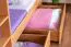 90 x 200 cm Etagenbett mit Stauraum / 2 Schubladen für Kinder Massivholz: Buche | Natur Lackiert | umbaubar in 2 Einzelbetten | Premium-Qualität | inkl. Rollroste Abbildung