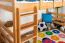 Hochbett für Kinderzimmer 90 x 190 cm | Massivholz: Buche | Natur Lackiert | umbaubar in Einzelbett | Premium-Qualität | inkl. Rollrost Abbildung