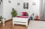 Kinderbett 90 x 200 cm | Massivholz: Buche | Weiß Lackiert Abbildung