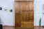 Kleiderschrank | 3 Drehtüren | 2 Schubladen | 5 Fächer | mit Kleiderstange | 135 cm breit | Massivholz | Farbe: Eiche Rustikal Abbildung
