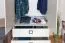 Kleiderschrank | 2 Drehtüren | Keine Schublade | 2 Fächer | mit Kleiderstange | 84 cm breit | Farbe: Weiß Abbildung
