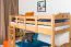 Stockbett für Kinder 90 x 190 cm | Massivholz: Buche | Natur Lackiert | umbaubar in 2 Einzelbetten | inkl. Rollroste Abbildung