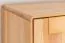 Kleiderschrank | 2 Drehtüren | 6 Fächer | 2 Schubladen | mit Kleiderstange | 90 cm breit | Massivholz | Farbe: Natur Abbildung
