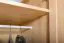 Kleiderschrank | 3 Drehtüren | 5 Fächer | mit Kleiderstange | 135 cm breit | Massivholz | Farbe: Natur Abbildung