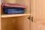 Kleiderschrank | 3 Drehtüren | 2 Schubladen | 4 Fächer | mit Kleiderstange | 123 cm breit | Massivholz | Farbe: Natur Abbildung