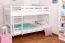 Stockbett für Jugendliche 90 x 200 cm | Massivholz: Buche | Weiß Lackiert | umbaubar in 2 Einzelbetten | inkl. Rollroste Abbildung