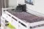 Stockbett für Jugendliche 120 x 190 cm | Massivholz: Buche | Weiß Lackiert | umbaubar in 2 Einzelbetten | inkl. Rollroste Abbildung