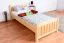 Kinderbett 90 x 200 cm | Massivholz: Kiefer | Natur Lackiert Abbildung