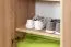 Kleiderschrank | 2 Drehtüren | 1 Schublade | 8 Fächer | mit Kleiderstange | 50 cm breit | Farbe: Braun Abbildung