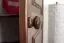 Kleiderschrank | 2 Drehtüren | 4 Fächer | mit Kleiderstange | 80 cm breit | Massivholz | Farbe: Nuss Abbildung