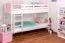 Stockbett für Jugendliche 90 x 200 cm | Massivholz: Buche | Weiß Lackiert | umbaubar in 2 Einzelbetten | inkl. Rollroste Abbildung