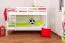 Stockbett für Jugendliche 90 x 200 cm | Massivholz: Buche | Weiß Lackiert | umbaubar in 2 Einzelbetten | inkl. Rollroste Abbildung