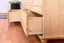 Kleiderschrank | 3 Drehtüren | 2 Schubladen | 4 Fächer | mit Kleiderstange | 123 cm breit | Massivholz | Farbe: Natur Abbildung