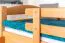 Stockbett für Kinder 90 x 200 cm | Massivholz: Buche | Natur Lackiert | umbaubar in 2 Einzelbetten | inkl. Rollroste Abbildung