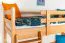 Hochbett für Kinderzimmer 90 x 190 cm | Massivholz: Buche | Natur Lackiert | umbaubar in Einzelbett | Premium-Qualität | inkl. Rollrost Abbildung