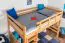 Hochbett für Jugendliche 120 x 190 cm | Massivholz: Buche | Natur Lackiert | umbaubar in Einzelbett | Premium-Qualität | inkl. Rollrost Abbildung