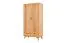 Kleiderschrank | 2 Drehtüren | 6 Fächer | 2 Schubladen | mit Kleiderstange | 90 cm breit | Massivholz | Farbe: Natur Abbildung