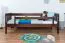Kinderbett 90 x 200 cm | Massivholz: Kiefer | Walnussfarben Lackiert Abbildung