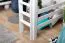 Hochbett für Kinder 120 x 190 cm | Massivholz: Buche | Weiß Lackiert | umbaubar in Einzelbett | Premium-Qualität | inkl. Rollrost Abbildung
