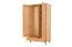 Kleiderschrank | 2 Drehtüren | 6 Fächer | 2 Schubladen | mit Kleiderstange | 90 cm breit | Massivholz | Farbe: Natur Abbildung