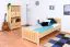 Kinderbett 90 x 200 cm | Massivholz: Kiefer | Natur Lackiert Abbildung