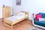 Kinderbett 90 x 200 cm | Massivholz: Kiefer | Natur Lackiert Abbildung