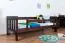 Kinderbett 90 x 200 cm | Massivholz: Kiefer | Walnussfarben Lackiert Abbildung