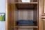 Kleiderschrank | 3 Drehtüren | 2 Schubladen | 5 Fächer | mit Kleiderstange | 135 cm breit | Massivholz | Farbe: Eiche Rustikal Abbildung