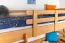Hochbett für Kinderzimmer 90 x 190 cm | Massivholz: Buche | Natur Lackiert | umbaubar in Einzelbett | Premium-Qualität | inkl. Rollrost Abbildung
