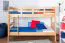 Etagenbett für Kinder 90 x 200 cm | Massivholz: Buche | Natur Lackiert | umbaubar in 2 Einzelbetten | inkl. Rollroste Abbildung