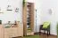 Kleiderschrank | 2 Drehtüren | 1 Schublade | 8 Fächer | mit Kleiderstange | 50 cm breit | Farbe: Braun Abbildung