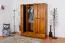 162 cm breiter Kleiderschrank mit 4 Türen, 8 Fächern und 3 Schubladen aus Massiv-Holz | Farbe: Eiche Rustikal | Tiefe: 60 cm Abbildung