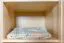 Kleiderschrank | 3 Drehtüren | 4 Schubladen | 4 Fächer | mit Kleiderstange | 154 cm breit | Massivholz | Farbe: Natur Abbildung