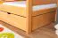 Etagenbett mit Stauraum / 2 Schubladen für Kinder 90 x 200 cm | Massivholz: Buche | Natur Lackiert | umbaubar in 2 Einzelbetten | Premium-Qualität | inkl. Rollroste Abbildung