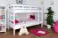Stockbett für Jugendliche 90 x 190 cm | Massivholz: Buche | Weiß Lackiert | umbaubar in 2 Einzelbetten | inkl. Rollroste Abbildung