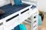 Hochbett für Kinder 120 x 190 cm | Massivholz: Buche | Weiß Lackiert | umbaubar in Einzelbett | Premium-Qualität | inkl. Rollrost Abbildung