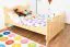 Kinderbett 140 x 200 cm | Massivholz: Kiefer | Natur Lackiert Abbildung