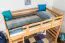 Hochbett für Jugendliche 120 x 190 cm | Massivholz: Buche | Natur Lackiert | umbaubar in Einzelbett | Premium-Qualität | inkl. Rollrost Abbildung