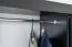 250 cm breiter Schiebetürenschrank mit 3 Türen | 10 Fächer | 2 Kleiderstangen | Farbe: Schwarz Abbildung