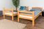 Stockbett für Kinder 90 x 190 cm | Massivholz: Buche | Natur Lackiert | umbaubar in 2 Einzelbetten | inkl. Rollroste Abbildung