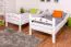 Stockbett für Jugendliche 90 x 200 cm | Massivholz: Buche | Weiß Lackiert | umbaubar in 2 Einzelbetten | inkl. Rollroste Abbildung