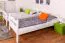 Stockbett für Jugendliche 90 x 200 cm | Massivholz: Buche | Weiß Lackiert | umbaubar in 2 Einzelbetten | inkl. Rollroste Abbildung