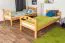 Stockbett für Kinder 90 x 190 cm | Massivholz: Buche | Natur Lackiert | umbaubar in 2 Einzelbetten | inkl. Rollroste Abbildung