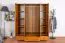 162 cm breiter Kleiderschrank mit 4 Türen, 8 Fächern und 3 Schubladen aus Massiv-Holz | Farbe: Eiche Rustikal | Tiefe: 60 cm Abbildung