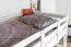 Stockbett für Jugendliche 120 x 190 cm | Massivholz: Buche | Weiß Lackiert | umbaubar in 2 Einzelbetten | inkl. Rollroste Abbildung