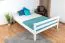 Jugendhochbett 140 x 190 cm | Massivholz: Buche | Weiß Lackiert | umbaubar in Einzelbett | Premium-Qualität | inkl. Rollrost Abbildung